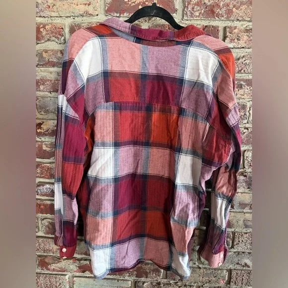 NOT FOR SALE
Universal Thread Plaid Popover Shirt XL | Red Purple Orange White - Picture 2 of 3